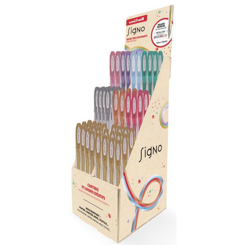 uni-ball gelpen SIGNO display, metallic kleuren, 0,5 mm, 120 stuks